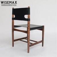 WISEMAX – chaise de salle à manger en cuir Vintage espagnol, meuble fait à la main de couleur noyer