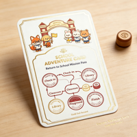 Tarjetas de Recompensa Personalizadas para Centros de Formación, Escuelas de Idiomas, Tarjetas de Puntos de Incentivo para Maestros, Tarjetas de Motivación para Niños, con su Logotipo