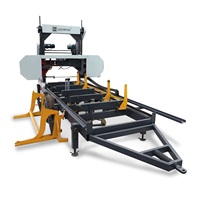 Scie à ruban à portique horizontal portable menuiserie utilisée en forêt