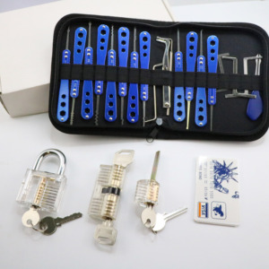 Serruriers débutant trois serrures de pratique transparentes et carte de crédit 19 pièces ensemble d'outils de sélection de verrouillage - Product Image 6