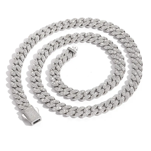 Collar de Cadena Cubana Chapado en Oro con Moissanita Personalizado, Precio de Fábrica, Venta al por Mayor, Plata de Ley 925, Romántico - Product Image 1