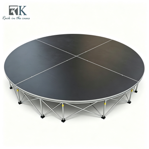 Aluminum Smart <b>Stage</b> Event Mobile <b>Stage</b> Kit Round <b>Stage</b> <b>Platform</b> Modular <b>Stage</b> <b>Platform</b> with <b>Stage</b> Riser for Outdoor Indoor - Product Image 1