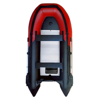 Bateau gonflable de fond dur en aluminium rouge de PVC de la capacité 8 470 cm avec la roue de remorque