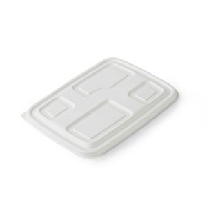 Eco-friendly Disposable Biodegradable Sugarcane <b>Lunch</b> <b>Box</b> Food Tray Customized Logo White 4/5/6 <b>Compartment</b> Paper Packed - Product Image 4