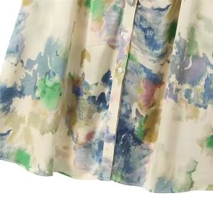 Vestido Casual de Primavera para Mujer, Estampado Retro, Estilo Bohemio, Vestido Camisero de Manga Larga con Botones - Product Image 5