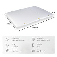 Matelas pliable Skylee 4D à haute résilience, à maintien élevé, détachable, lavable, en polymère POE, respirant et confortable