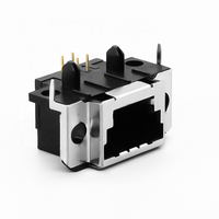 Connecteur RJ45 femelle PCB Mount Modular Jack Port réseau blindé avec contacts en cuivre pour systèmes de télécommunication Ethernet