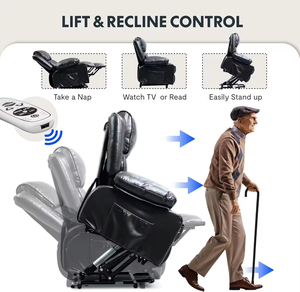 <span class=keywords><strong>Sillón</strong></span> <span class=keywords><strong>Reclinable</strong></span> <span class=keywords><strong>Eléctrico</strong></span> Individual <span class=keywords><strong>para</strong></span> Personas Mayores con Masaje y Calor, <span class=keywords><strong>Sillón</strong></span> de Cuero <span class=keywords><strong>para</strong></span> Sala de Estar Inteligente - Product Image 4