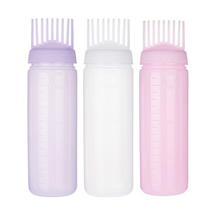 Botellas de tinte para el cabello de 170 ml con peine en la tapa para teñir y acondicionar el cabello, en colores púrpura, rosa y blanco. - Product Image 1