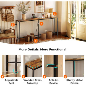 <strong>Console</strong> <strong>Table</strong> with Outlet and Charging Station for Entryway Narrow Sofa Couch <strong>Table</strong> <strong>Skinny</strong> Hallway <strong>Table</strong> - Product Image 6