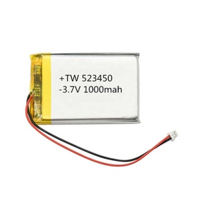 523450 1000mah 3.7v lithium polymer battery cells pack ion for headset with kc gsp connector - Product Image 1