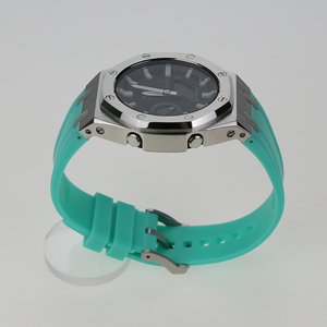 Boîtier de montre en acier inoxydable 316L avec bande en caoutchouc de silicone souple de qualité supérieure Kit de couverture adapté à la Modification de luxe GA2100 - Product Image 5
