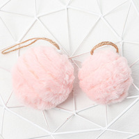 Boule de Noël en fausse fourrure pelucheuse de 5 cm et 6 cm, décoration nordique douce pour sapin de Noël, fête de fin d'année, décoration de la maison