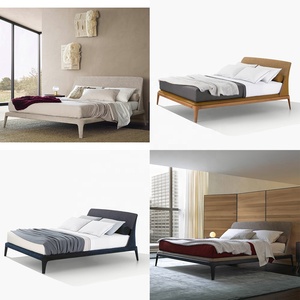 Meubles de chambre à coucher aux finitions personnalisables base en bois massif king size lit de luxe en bois - Product Image 4