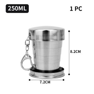 150/250ML Expandable Stainless Steel Collapsible Cup Portable <b>Outdoor</b> Travel Camping Mugs Portable <b>Cookware</b> Teacups Dinnerware - Product Image 3