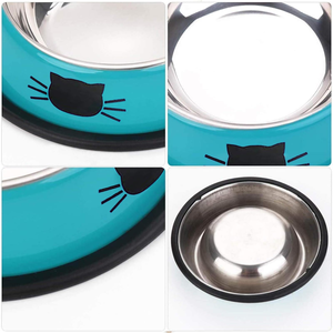 Comederos Grandes de Acero Inoxidable para Perros con Diseño Impreso, Ligeros, Resistentes a Caídas, Fáciles de Limpiar, Acabados Coloridos, para Viajes al Aire Libre - Product Image 4