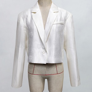 Chaqueta Blazer de Punto para Mujer, Personalizada al por Mayor, OEM ODM, de Alta Calidad, Antiarrugas, Color Sólido, con Cuello Chal, a la Moda - Product Image 2