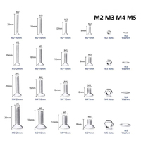 Kit d'Assortiment de Vis à Tête Hexagonale en Fer Galvanisé, M2 M3 M4 M5, avec Écrous et Rondelles