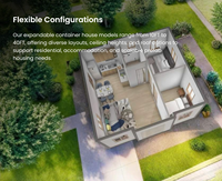 Casa Contenedor Prefabricada Móvil Plegable de Doble Ala Rectangular con Panel de Actividades, Caja Expandible Habitable Exportable