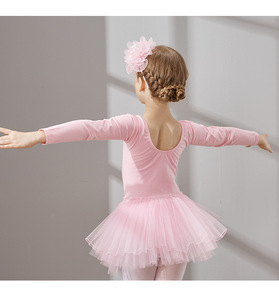 Enfant en bas âge Ballet danse <span class=keywords><strong>jupe</strong></span> costume col en v dos nu dentelle <span class=keywords><strong>Tutu</strong></span> Costume Ballet Performance porter pour les enfants - Product Image 3