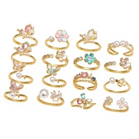 Nouvelle bague papillon en laiton avec zircon incrusté, design haut de gamme tendance pour femme, cadeau de mariage personnalisé, fleur en or 18 carats