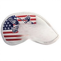 Housse de tête de fer de golf en PU brodée style casquette, motif Aigle des États-Unis, fabriquée en Chine, pour cadeaux d'affaires, housse de putter de golf