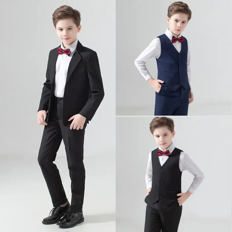 BB003 Boys Blazers Kids Boy Suits for Weddings Prom Suits Formal Dress Kids Tuxedo Children Clothing Set (Jacket+Pants+Vest)