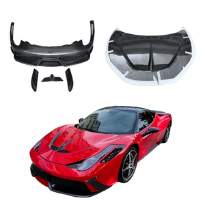 Kit de Carrocería de Fibra de Carbono para Modificación de Automóviles 2011-2016 con Faros Antiniebla, Parachoques Delantero y Capó para Ferrari 458 - Product Image 1