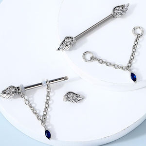 Toposh, nuevo diseño, anillo de pezón de diamante de acero inoxidable, joyería <span class=keywords><strong>Piercing</strong></span>, mariposa india, corazón, estrella, conejito, adornos, anillo para pezón - Product Image 3