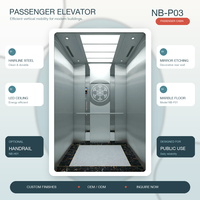 Ascenseur de passagers moderne 630kg 1000kg à traction sans engrenages pour immeuble résidentiel, projet de vente en gros