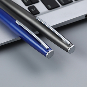 Disesuaikan hadiah mewah pena gaya sederhana Matte biru hitam abu-abu logam Roller Pen dengan 0.5mm lebar menulis Logo dipersonalisasi - Product Image 6