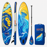 Planche de paddle gonflable de luxe avec pont en EVA, siège de kayak, pagaie, pompe et sac à dos pour l'aventure en bord de mer, en lac et en extérieur