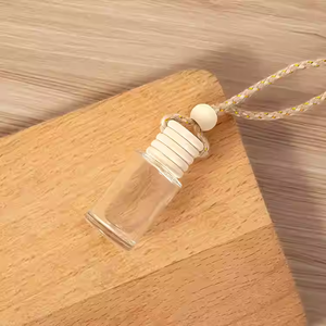 Direct Sales Compact 10ML Cylinder <strong>Car</strong> <strong>Diffuser</strong> Glass Bottle with Screw Cap and Lanyard Minimalist Style - Product Image 4