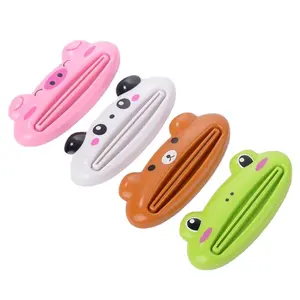 Cartoon Animals Children Panda Pig Frog Bear Cat Plastic Toothpaste Squeezer Dispenser Toothpaste Clips Holders