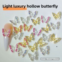 Paso Sico Cross-border Explosions Nail Drill Hollow butterfly Japanese Three-dimensional Super Flash Metal Small Nail Jewelry