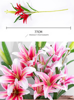 Bouquets de fleurs en soie au toucher réel, fleurs artificielles en soie, fleurs de lys pour mariage, maison, fête, jardin, boutique, décoration de bureau