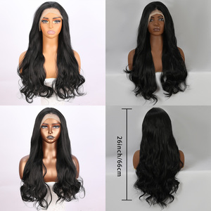 2025วิกผมลูกไม้หยักสีดำขนาด28นิ้ว SM9603<span class=keywords><strong>ทรง</strong></span><span class=keywords><strong>ผม</strong></span>ตามธรรมชาติ - Product Image 2