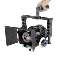 Kit de cage universelle en aluminium Martian pour appareil photo //Fujifilm DSLR avec poignée, griffe porte-accessoire, tige de 15 mm, portable C200