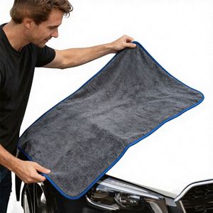 Serviette de séchage de haute qualité pour voiture, serviette de nettoyage de voiture, serviette de séchage de voiture en microfibre à boucles torsadées avec logo personnalisé - Product Image 2