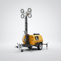 Tour d’Éclairage Mobile de 7 à 9 m pour Chantier avec Générateur Silencieux Diesel ou Essence et Lampes Antidéflagrantes