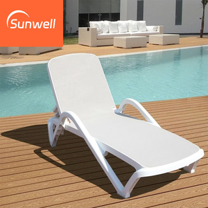 Chaise longue de piscine en <span class=keywords><strong>plastique</strong></span> durable et économique, couleur blanche, portable, pour hôtel et villa, utilisation en extérieur - Product Image 3