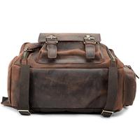 Sac à dos de voyage en cuir de vachette pleine fleur de luxe avec logo personnalisé pour hommes véritable Crazy Horse cuir sac à équipement numérique et appareil photo