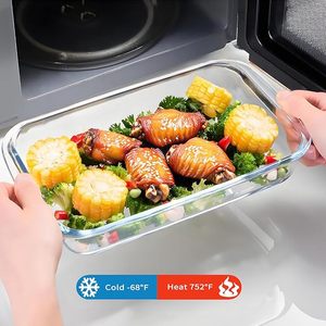 Plats et moules de cuisson rectangulaires en <span class=keywords><strong>verre</strong></span> pour micro-ondes, 1L, 1.6L, 2.2L, 3L, vente en gros - Product Image 4