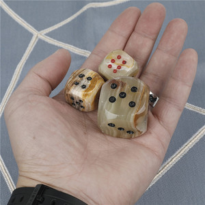 Dés de jeu créatifs en jade d'Afghanistan, polis, rayés, multi-faces, à coins arrondis, pour l'échecs <span class=keywords><strong>et</strong></span> les <span class=keywords><strong>jeux</strong></span> de cartes - Product Image 2