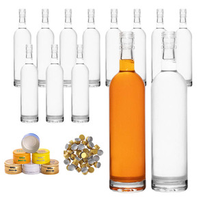 Chất lượng cao vòng cao chai rượu rõ ràng 375ml 500ml 700ml 750ml <span class=keywords><strong>Vodka</strong></span> rum Gin Whisky chai thủy tinh với niêm phong nút chai - Product Image 5