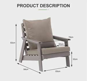 كرسي أريكة طعام حديث من الخيزران المقاوم للماء للفناء الخلفي الخارجي أو مجموعة حديقة الفناء مع وسادة ديكور للفنادق - Product Image 4