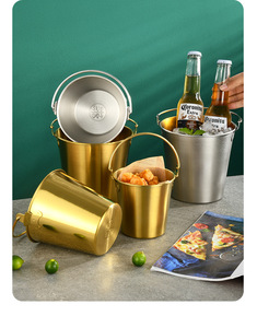 Cubos de metal de alta calidad, cubos de pollo frito de acero inoxidable, cubo de hielo - Product Image 3
