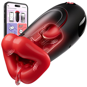 Erkek Mastürbasyon Kupası Derin Boğaz Ağız Vibratörü Penis Pompası 360 °   9 Frekanslı Titreşimli APP Kontrollü Erkekler İçin Seks Oyuncakları - Product Image 1