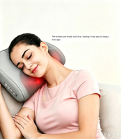 Masseur de cou portable, coussin de soutien pour siège de voiture, oreiller ergonomique pour la lecture au lit et sur le canapé