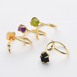 Nhẫn Trang Sức Tháo Gỡ Lo Âu Pha Lê Chữa Lành Tự Nhiên Mặt Trăng Mạ Vàng ZS0487 Nhẫn Đá Sinh Nhật Thật - Product Image 4